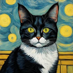 Portrait of a cat by Van Gogh