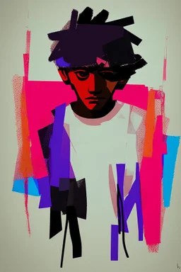 Abstract art lonely boy