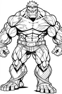 out line art of HULK super HIRO colouring pages with white background ,skech style ,full body. only use outline,mandala style,clean line art,white background,no shadow and clear and well outlined