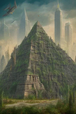 ancient pyramids in overgrown manhattan