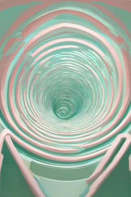The chamber of spirals; Neo-Surrealism; pale pastel palette