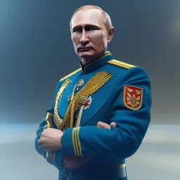  PUTIN ,octane render, 8k, high detail, metallic, full figure,