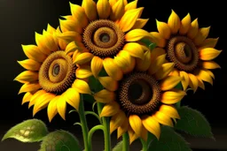 3d,sunflowers