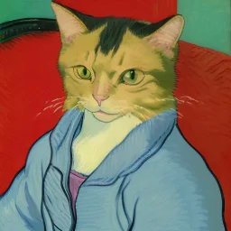 Portrait of a cat by Van Gogh