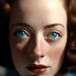 Young joan crawford, ethereal, blue eyes, with freckles, close up