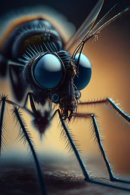 mosquito in microscope, high detail, 8k, cinematic, depth of field, art