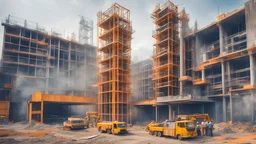 building under construction, industrial development, construction site engineering