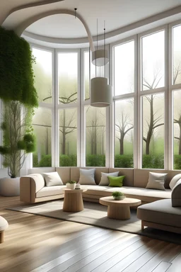 Кафе в современном стиле светлое с панорамными окнами декор дерево уютное маленькое с диванами