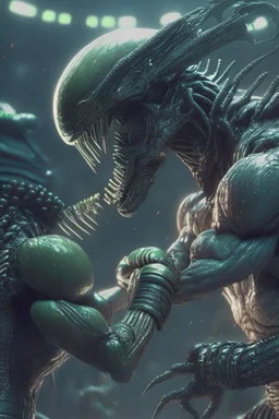 Alien wrestling ,highly detailed, artstation, sharp focus,4k