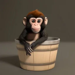 a monkey in a barrel