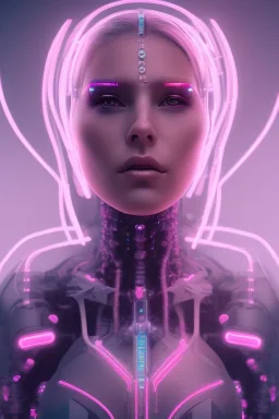 cyberpunk, head, women, portrai, tron, cyborg, robot, cyborg, pink hair, seven , perfekt, real, dream