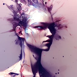 <Honda civic>,watercolor illustration, futuristic,<agnes cecile> <Yoji Shinkawa>