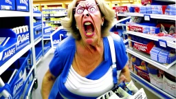 psycho lady shopping at lowes store