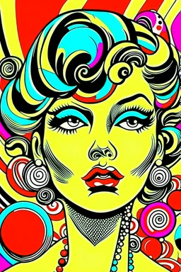 Vintage pop art style, shapes, reverse card, twist