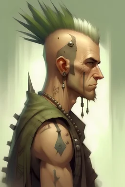 Tall, broad shouldered guy, short Mohawk, Nosering, Nomad, Texan, Cyberpunk