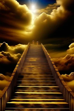 rea una imagen inspirada en la cancion: "Stairway to Heaven" de Led Zeppelin. Que incluya la tematica de su album musical