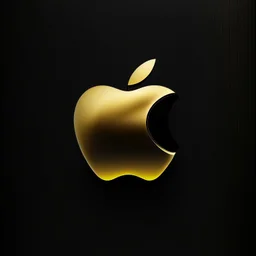 minimalist logo. one logo. tech company apple. write name: black gold. colors: black and yellow