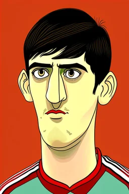 Thibaut Courtois Belgian soccer player cartoon 2d