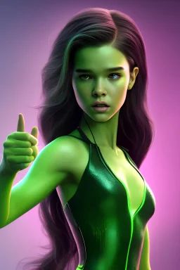 4K Ultra-HD -- Hailee Steinfeld as She-Hulk --4k Ultra-HD--Hyper realistic--Cinema lighting