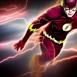 The flash moving in super speed