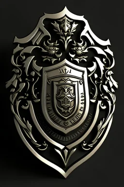 midevil crest, logo, badge, simplified, 3d printable, forward facing