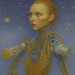 Portrait de femme robot par van gogh