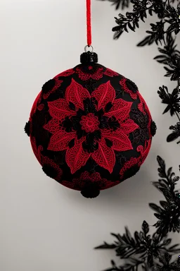 red and black lace ornament, 8K