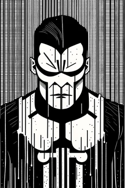 punisher sku;; in the style of Hiroshi Nagai
