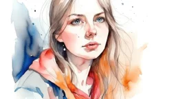 watercolor drawing. female outlet