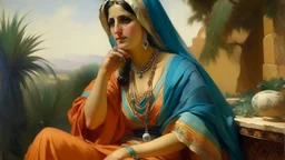 cote d'azur arabic woman painting neoclassism