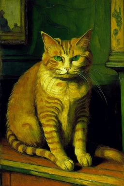 Portrait of a cat by Van Gogh