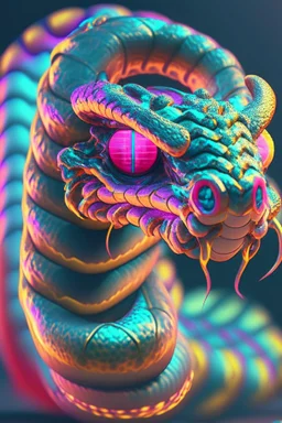 Snake cyclops bull-like ,delicate colors, ultra detailed, smooth, light effect，vaporwave colorful, smooth, extremely sharp detail, finely tuned detail, ultra high definition, 8 k, unreal engine 5, ultra sharp focus