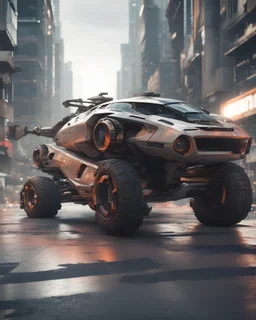 futuristic car hitech technological gadgets HAWKEN photorealistic uhd 8k VRAY highly detailed HDR