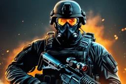 Ghost Soldier with skull mask in 8k realistic cgi drawing style, call of duty them, close picture, neon, intricate details, highly detailed, high details, detailed portrait, masterpiece,ultra detailed, ultra quality