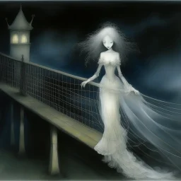 THE GHOST IS STILL DANCING AT NIGHT ON THE OLD COUNTRY BRIDGE. . Leonor Fini. Fiona Staples