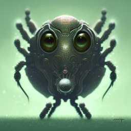 Digital, high quality illustration of spider baby, spider with baby sharp fangs, arachnia art, exaggerated, creepy cute aesthetic, absurdist, craig mullins, vintahe cartoon, airbrush fade, 80s airbrush artwork style, bright caolored retro ... pixel art 16bit retro style .., gothic spider art, creature feature