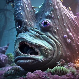 fluid ink angler fish creature, unreal engine 5, 8k resolution, photorealistic, ultra detailed