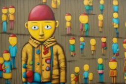 Street art in the style of Os Gemeos