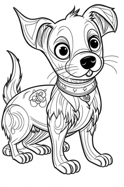 outline art for Dogs coloring pages with sitch, white background, Sketch style, full body, only use outline, dementia patients style, clean line art, white background, no shadows and clear and well outlined.