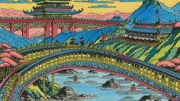 A bridge made out of candy painted Utagawa Hiroshige