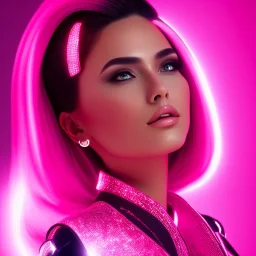 cyberpink, head, woman, portrai, tron