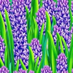 a highly detailed oil painting of a Hyacinth seamless pattern