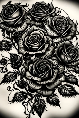 Ghotic hans black roses, tattoo sketch