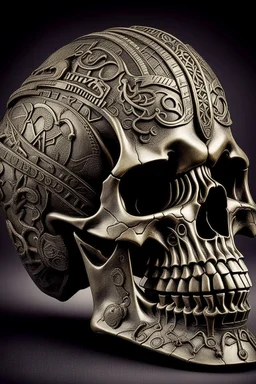 greek sculpture styled human skull