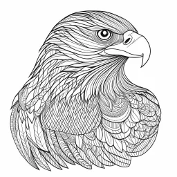 eagle, realistic, coloring page, Animal, mandala, only draw lines, coloring book, clean line art, wildlife-inspired, kid style, –no sketch, color, –ar 3:4, white background, minimalistic black lines, 8k, minimal black color, low level black colors, coloring page, use pure black and white colors, avoid thick black colors, thin black line art, avoid colors, perfect shape, perfect clear lines, clear edges, fill total edges, exact perfect edges, not use black colors, dont use black colors