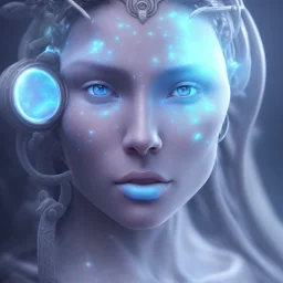 portriate of beautiful blue na'vi warrior,volumetric lighting, particals, intricate detail,realistc, close up