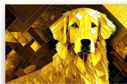 style of paul klee Golden retriever dog