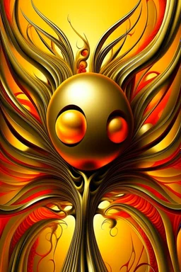 cartoon gold orange light yellow red abstract 3D wallpaper