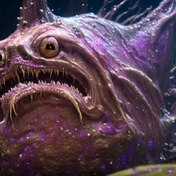 fluid ink angler fish creature, unreal engine 5, 8k resolution, photorealistic, ultra detailed