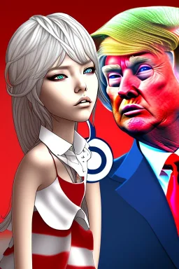 Donald Trump with an anime girl